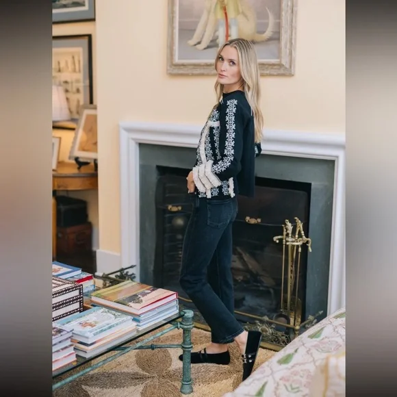 Julia Amory Black Fringe Jacket Medium NWT rare - Picture 3 of 3